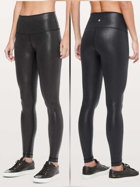 Lululemon Wunder Under High-Rise Tight Foil 28" Luminosity Foil Print Black 4